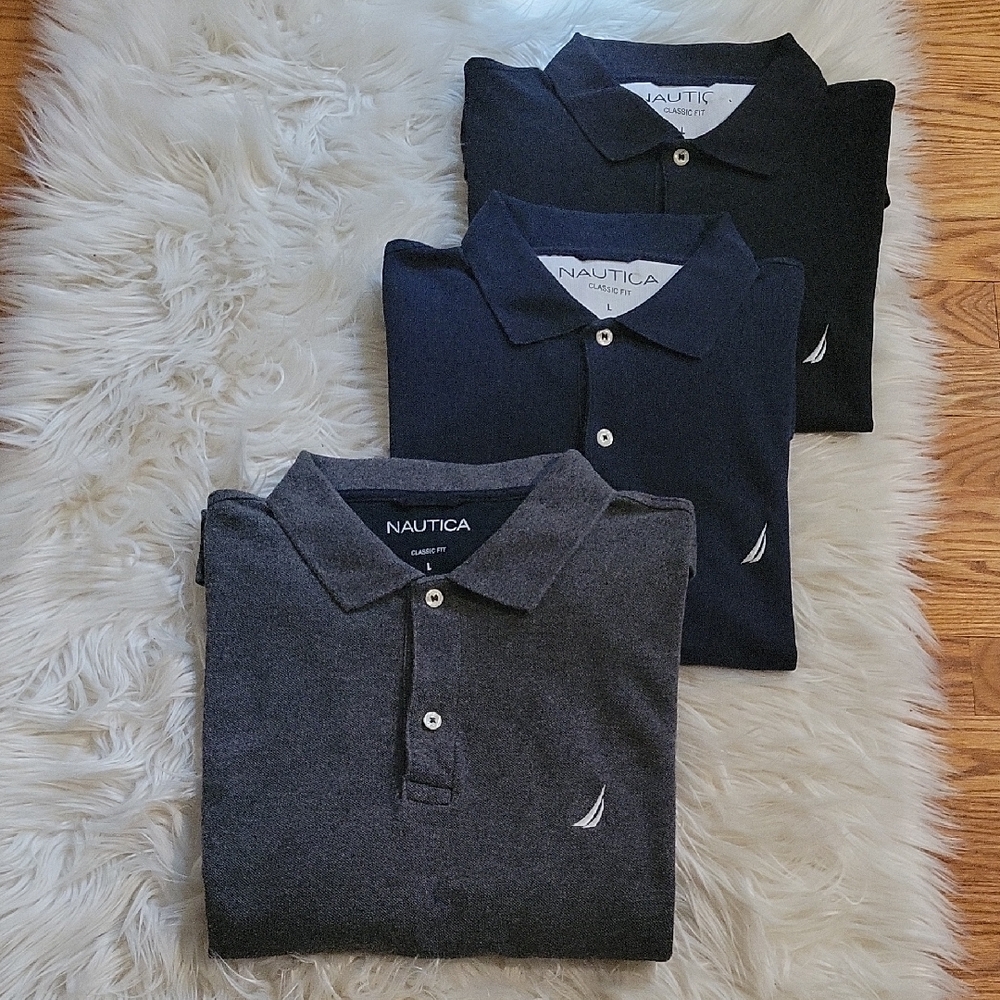 Nautica Men's Polo Shirts - Charcoal, Midnight, Jet